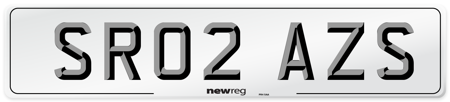 SR02 AZS Number Plate from New Reg